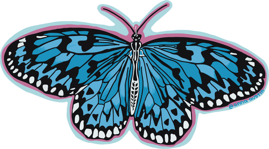 Blue Butterfly Sticker