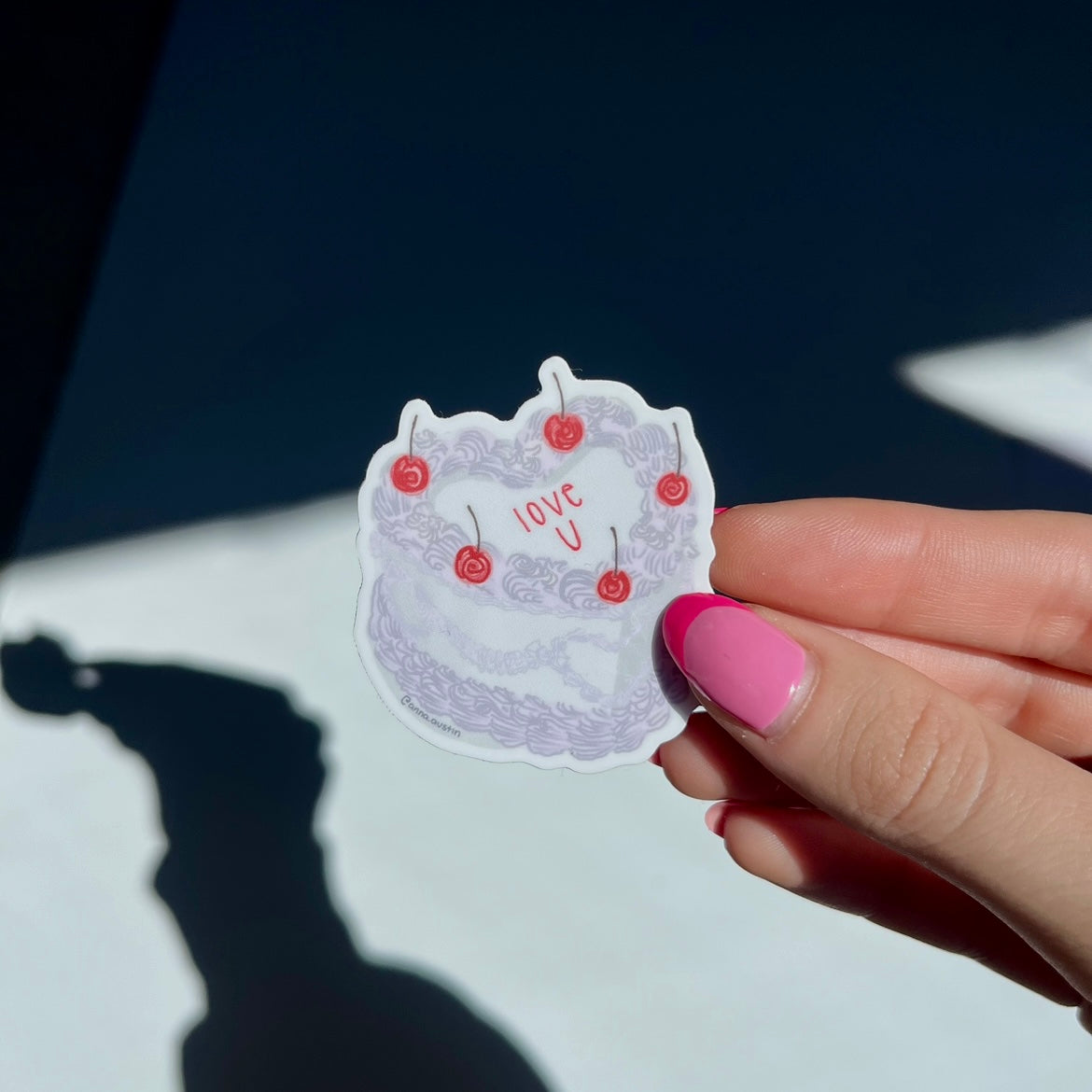 Love U Cake Sticker